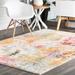 Pink/White 79 x 0.28 in Area Rug - Wrought Studio™ Vita Colorful Abstract Power Loom Performance Yellow/Cream/Pink Rug, | 79 W x 0.28 D in | Wayfair