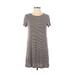 Forever 21 Casual Dress - Shift: Tan Stripes Dresses - Women's Size Small