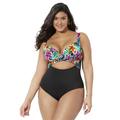 Plus Size Women's Cut Out Underwire One Piece Swimsuit by Swimsuits For All in Multi Animal (Size 26)