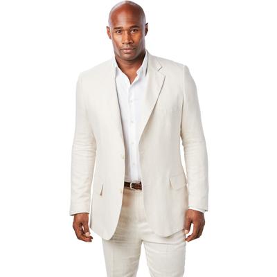 Men's Big & Tall Linen Blend Two-Button Suit Jacket by KS Island in Natural (Size 62)