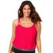 Plus Size Women's Loop Strap Blouson Tankini Top by Swimsuits For All in Salsa (Size 10)