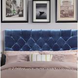 House of Hampton® Heng Panel Headboard Upholstered/Velvet, Wood in Blue | 53.25 H x 41.25 W x 4 D in | Wayfair EA4E4ACC4CA743379843644BB8346B0E