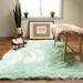 White 36 x 2.5 in Area Rug - Etta Avenue™ Dominick Mint Faux Fur Shag Fluffy Area Rug Faux Fur | 36 W x 2.5 D in | Wayfair