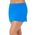 Plus Size Women's Side Slit Swim Skirt by Swimsuits For All in Beautiful Blue (Size 14)