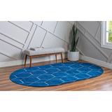 Blue/Navy 96 x 0.5 in Area Rug - George Oliver Debrodie Geometric Navy Blue Area Rug Polypropylene | 96 W x 0.5 D in | Wayfair