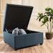 Wade Logan® Jamil 35" Wide Tufted Square Storage Ottoman Polyester in Blue | 11.42 H x 30.91 W x 30.91 D in | Wayfair