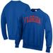 Men's Champion Royal Florida Gators Arch Reverse Weave Pullover Sweatshirt