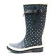 Wellington Boots Women - Ladies Wide Leg Wellies - Wellington Boots Ladies Wide Calf Women - Dotty Grey - UK Wellies Size 4