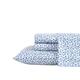 Laura Ashley Home - King Sheets, Soft Sateen Cotton Bedding Set - Sleek, Smooth, & Breathable Home Decor (Lavange Vine Indigo, 4 pieces, King)