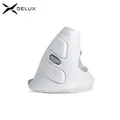 Delux-Souris verticale sans fil M618GX 2.4GHz 6 boutons blanche ergonomique avec