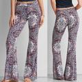 American Eagle Outfitters Pants & Jumpsuits | Ae Boho Flare Print Pants | Color: Blue/Cream | Size: L