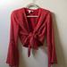 Urban Outfitters Tops | Cropped Urban Outfitters Star Blouse | Color: Red | Size: Xs