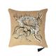 Coussin en lin pur lavé Cardo ocre 45x45