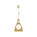 Suspension bois forme ampoule (sans ampoule) H34cm