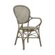 Chaise repas empilable en rotin taupe