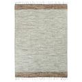 Tapis 100% coton bandes sable-blanc 160x230