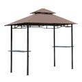 Pavillon abri tonnelle de jardin pour barbecue chocolat