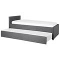 Lit gigogne en tissu gris 90x200