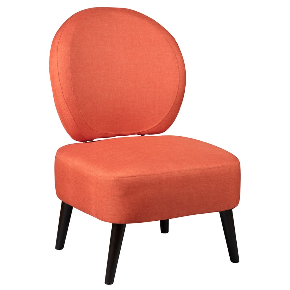 Fauteuil crapaud tissu coloris corail