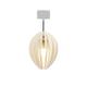 Lampe suspension bois et béton frêne teinté blanc cordon noir