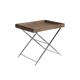 Table d'appoint effet bois noyer et acier