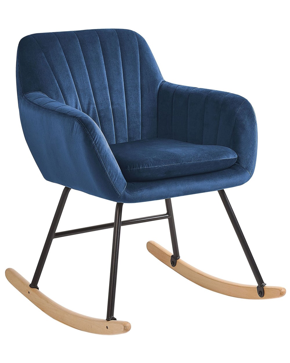 Fauteuil à bascule velours bleu marine