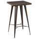 Table de bar carrée 2 personnes en métal gris métallisé 60 cm