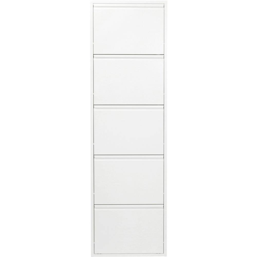 Casier à chaussures 5 tiroirs en acier blanc