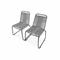 Lot de 2 chaises de jardin en corde gris clair