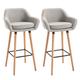 Lot de 2 tabourets de bar style scandinave repose-pieds et accoudoirs