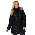 Plus Size Women's Hooded down fill puffer jacket by Woman Within in Black (Size 16 W)