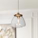 Lavaje 6 1/2"W Gold Iron Seeded Glass Mini Pendant Light