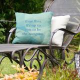 East Urban Home Time Flies Indoor/Outdoor Throw Pillow in, Emerald in, 18 x 18 Polyester/Polyfill blend in Blue | 18 H x 18 W x 3 D in | Wayfair