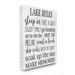 Stupell Industries Motivational Lake Rules Sign Text Styles Black White by Albena Hristova - Print Canvas | 20 H x 16 W x 1.5 D in | Wayfair