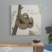 Ebern Designs Sloth Sayings III by Victoria Borges Painting Print on Canvas Canvas, Wood in Brown/Green | 22 H x 22 W in | Wayfair