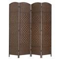 Winston Porter Alexisa 70.8" W x 70.6" H 4 - Panel Bamboo/Rattan Folding Room Divider Bamboo/Rattan in Brown | 70.6 H x 70.8 W x 3.1 D in | Wayfair