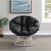 Papasan Chair - Dakota Fields Daysi 40" W Tufted Polyester Swivel Papasan Chair Polyester in Black/Brown | 35.25 H x 40 W x 36 D in | Wayfair