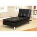 Latitude Run® Vexi Tufted Faux Leather Armless Reclining Chaise Lounge Faux Leather/Wood in Black/Brown | 33.5 H x 30 W x 65 D in | Wayfair