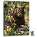 Millwood Pines Black Bear Woods 18x24 Fully Illuminated ColorChange LED Print Fabric in Green | 24 H x 18 W x 2 D in | Wayfair