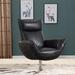 Lounge Chair - Orren Ellis 36.5" Wide Swivel Lounge Chair Leather/Genuine Leather in Black | 42.5 H x 36.5 W x 33.5 D in | Wayfair