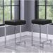 Everly Quinn Jochebed Counter & Bar Stool Upholstered/Leather/Metal/Faux leather in Gray/Black | 25 H x 14.5 W x 14 D in | Wayfair