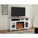 Andover Mills™ Pettigrew TV Stand for TVs up to 60" w/ Electric Fireplace Included Wood in White | 31.3 H in | Wayfair