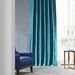 Astoria Grand Solid Faux Silk Taffeta Curtains for BedRoom Darkening Curtains for Large Window Single Panel in Green/Blue | 96 H in | Wayfair