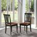 Alcott Hill® Villard Solid Wood Slat Back Side Chair Faux Leather/Wood/Upholstered in Black | 36 H x 18 W x 22 D in | Wayfair
