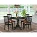 Darby Home Co Bergman 4 - Person Drop Leaf Rubberwood Solid Wood Dining Set Wood/Upholstered in Brown | 29.5 H in | Wayfair