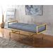 Everly Quinn Reuben PU Leather Tufted Bench Faux Leather/Upholstered/Leather in Gray | 20.5 H x 48 W x 20 D in | Wayfair