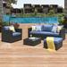 Red Barrel Studio® Kaniha 6 Piece Rattan Sofa Seating Group w/ Cushions Synthetic Wicker/All - Weather Wicker/Wicker/Rattan | Outdoor Furniture | Wayfair