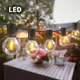 Guirxiété Lumineuse LED en Plastique Globe G40 Blanc Chaud Ampoule Vintage pour Jardin