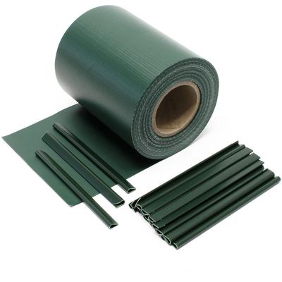 Sichtschutz Streifen, 35mx19cm grün aus pvc 450g/m², mit 20 Clips, Zaunfolie Image