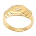 Oval Cross,'Gold-Plated Cubic Zirconia Cocktail Ring'